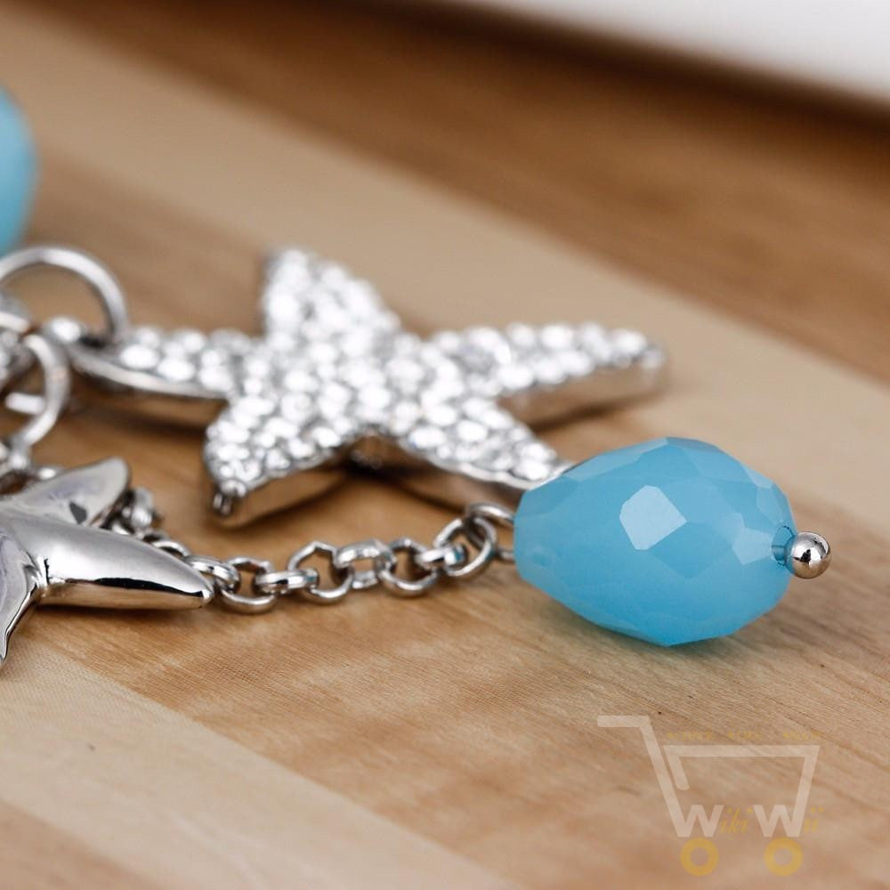 Crystal Starfish Charm Long Necklace - WikiWii