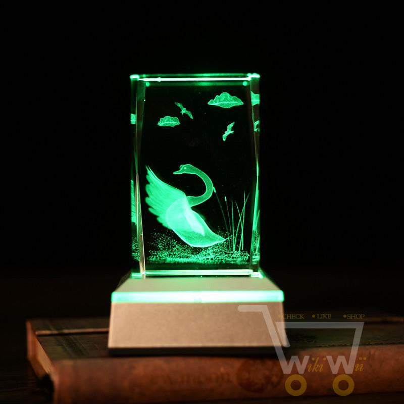 Crystal Swan Laser Carving - WikiWii