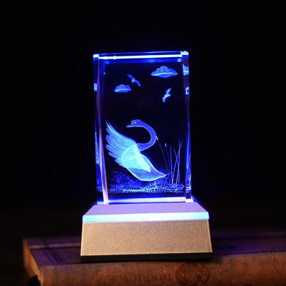 Crystal Swan Laser Carving - WikiWii