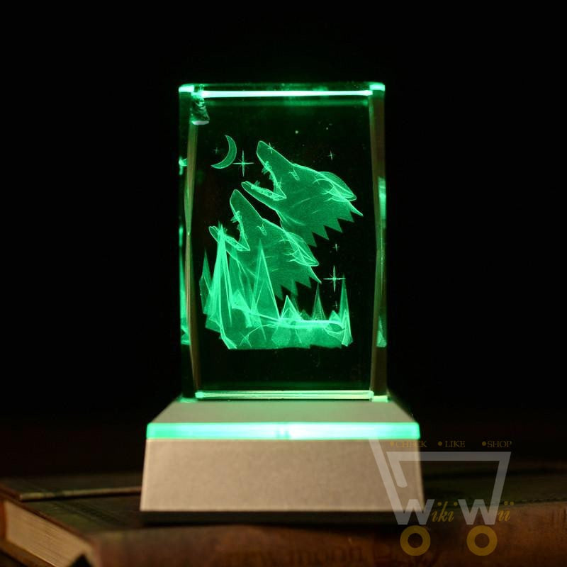 Crystal Wolf Laser Carving - WikiWii