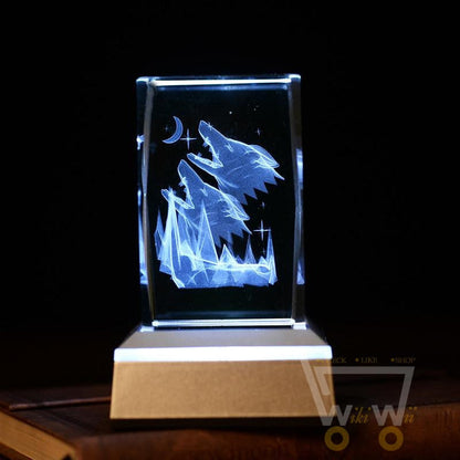 Crystal Wolf Laser Carving - WikiWii