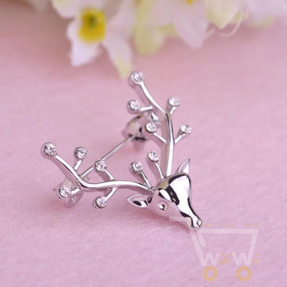 Crystals Deer Giraffe Collar Brooches - WikiWii