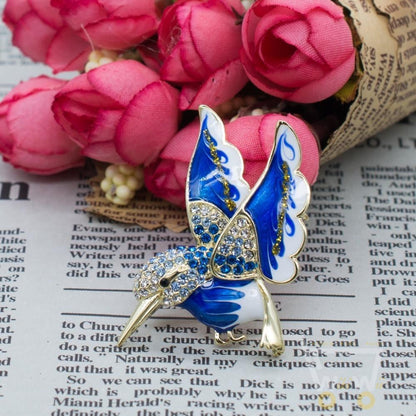 Crystals Hummingbird Brooch - WikiWii