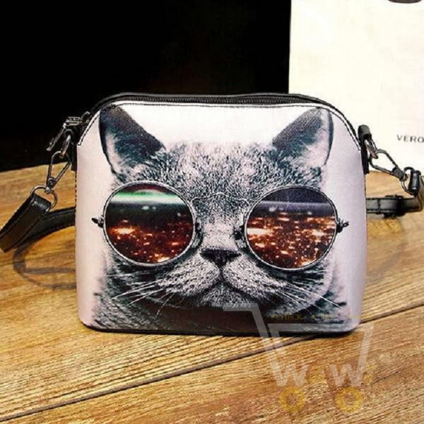 Cute Anime Charater Cat Face Print Handbag - WikiWii