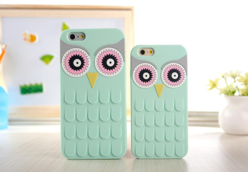 Cute Cartoon OWL Soft Rubber Phone Case Cover For iPhone 4 / 4s / 5 / 5s / 6 / 6 plus - WikiWii