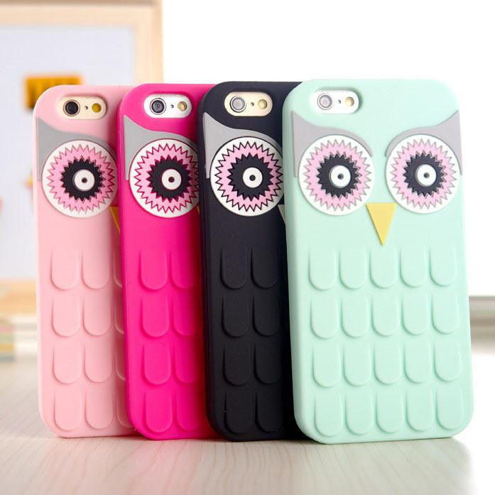 Cute Cartoon OWL Soft Rubber Phone Case Cover For iPhone 4 / 4s / 5 / 5s / 6 / 6 plus - WikiWii