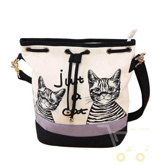 cute cat Spanish Canvas Bucket Bag - WikiWii