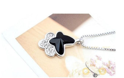 cute crystal butterfly necklace - WikiWii