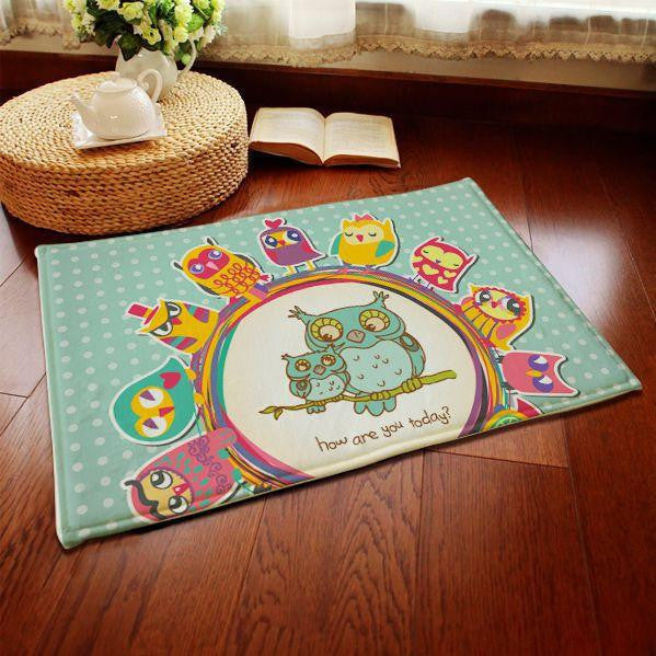 Cute Owl series Printed Pattern Carpet - WikiWii