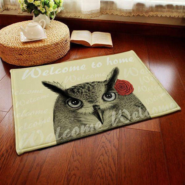 Cute Owl series Printed Pattern Carpet - WikiWii