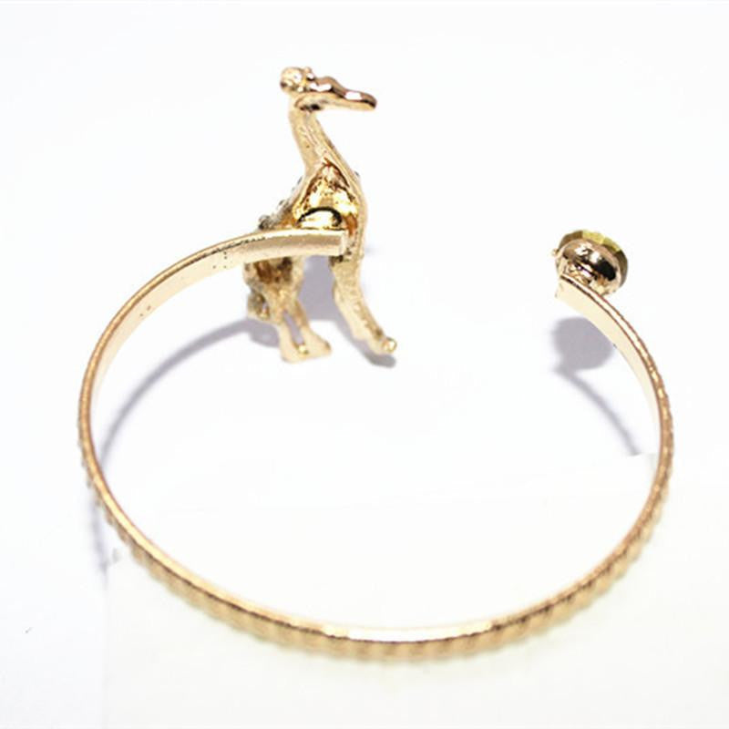 cyrstal giraffe gold plated bracelet - WikiWii