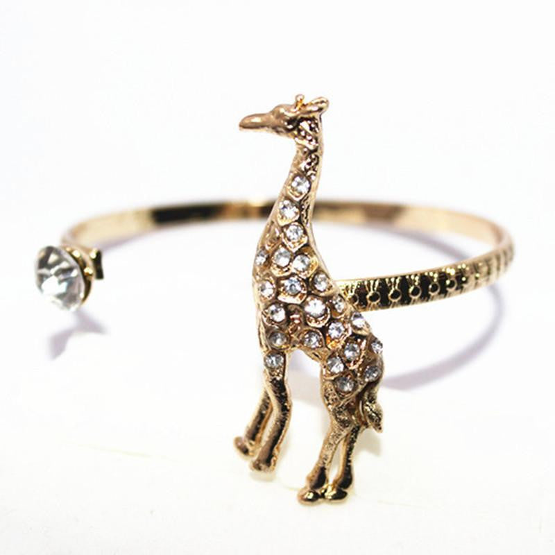 cyrstal giraffe gold plated bracelet - WikiWii