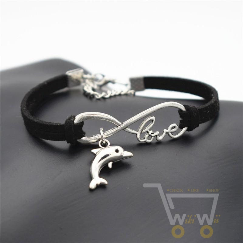 Dolphin Infinity Leather Bracelet - WikiWii