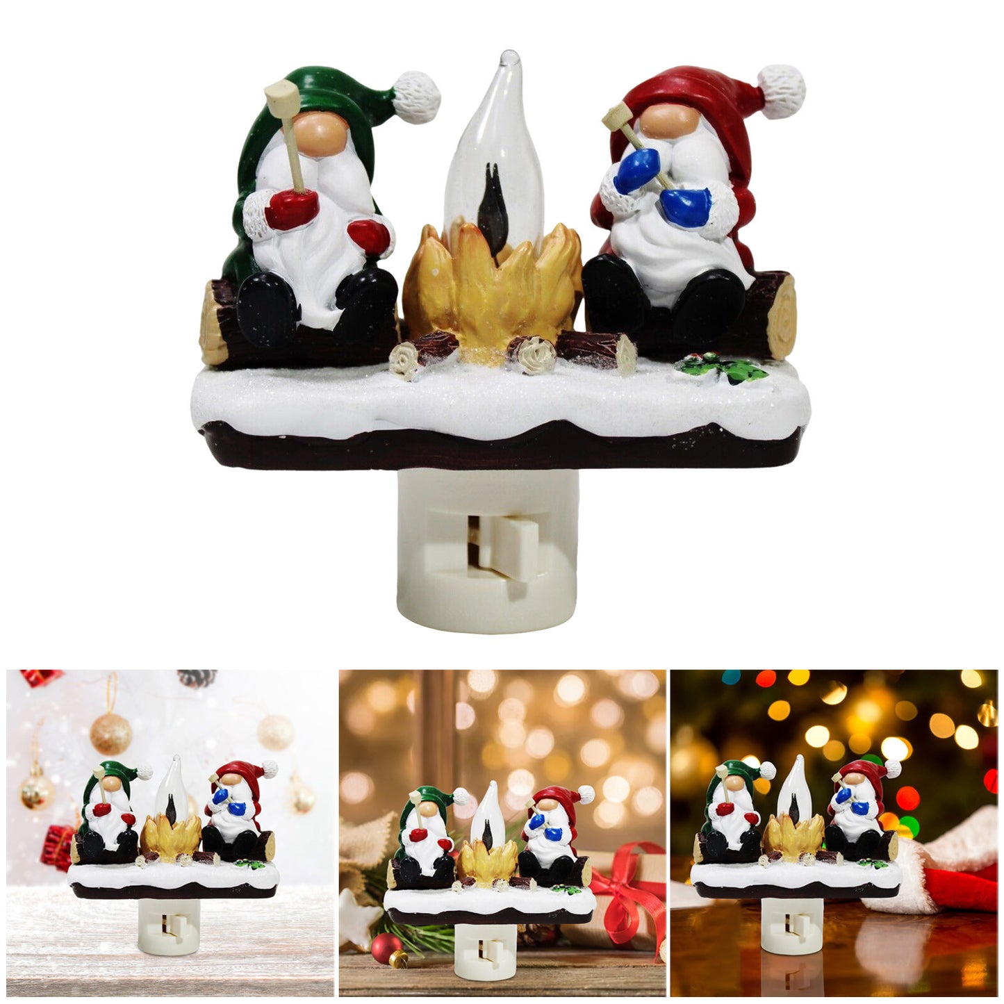 Christmas Gnomes flickering night light