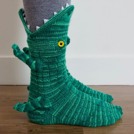 3D knitted crocodile socks- One Size fits all