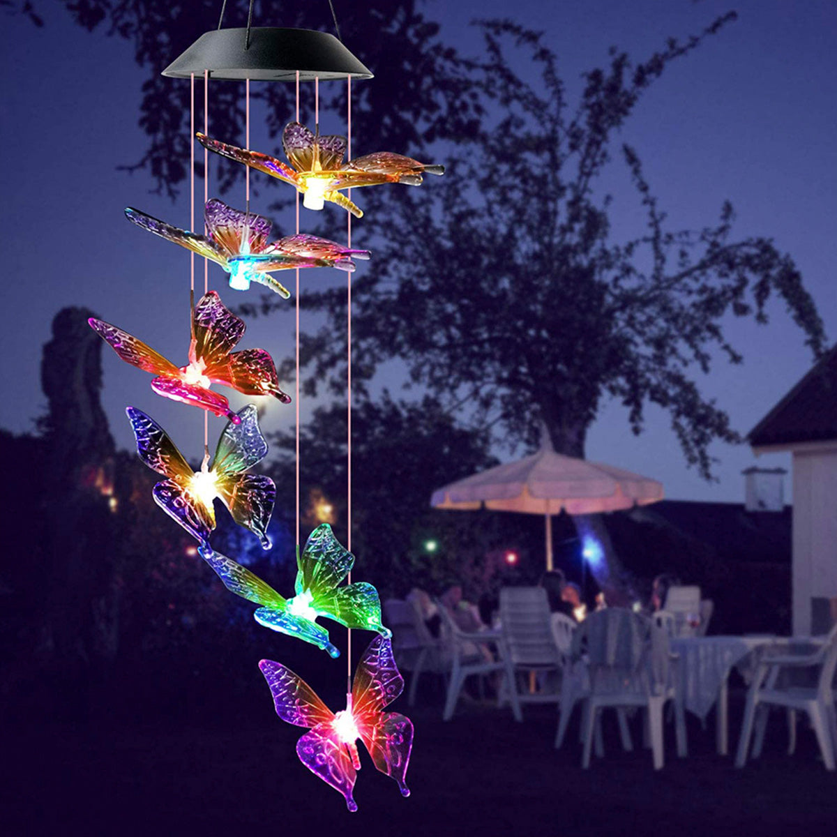 Solar Hummingbird Wind Chimes 2025