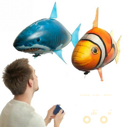 Flying shark Fish Air balloons with remote control - WikiWii