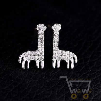 Giraffe Shape Earrings with Shiny Zircon - WikiWii