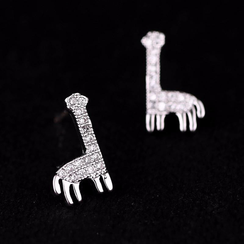 Giraffe Shape Earrings with Shiny Zircon - WikiWii