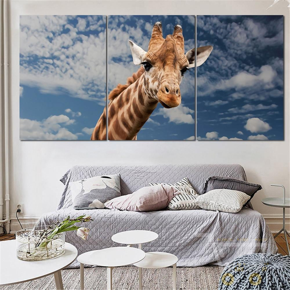 Giraffe Wall Art Canvas 3 Pcs (Without Frame) - WikiWii