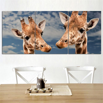 Giraffe Wall Art Canvas 3 Pcs (Without Frame) - WikiWii