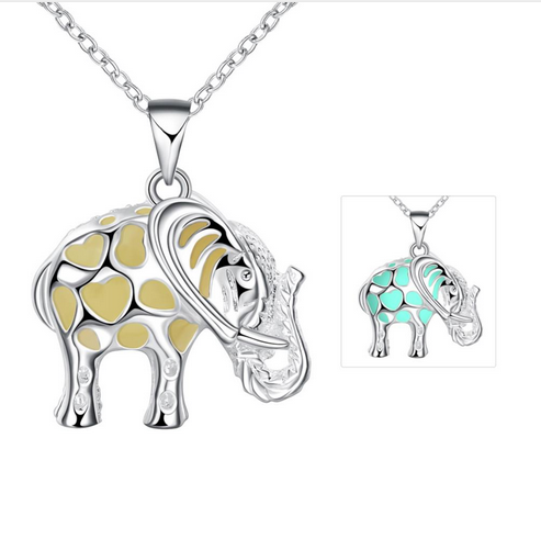 Glow In the dark Elephant Necklace - WikiWii