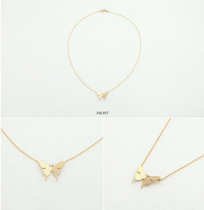 Gold and Silver Fashion Cute Butterfly Pendant Necklaces - WikiWii