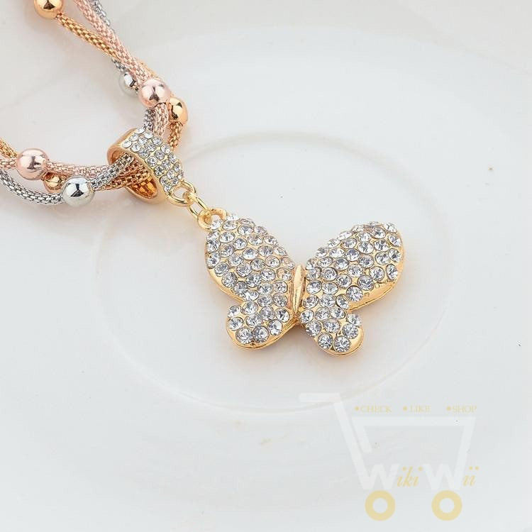 Gold Plated Butterfly  Necklace - WikiWii