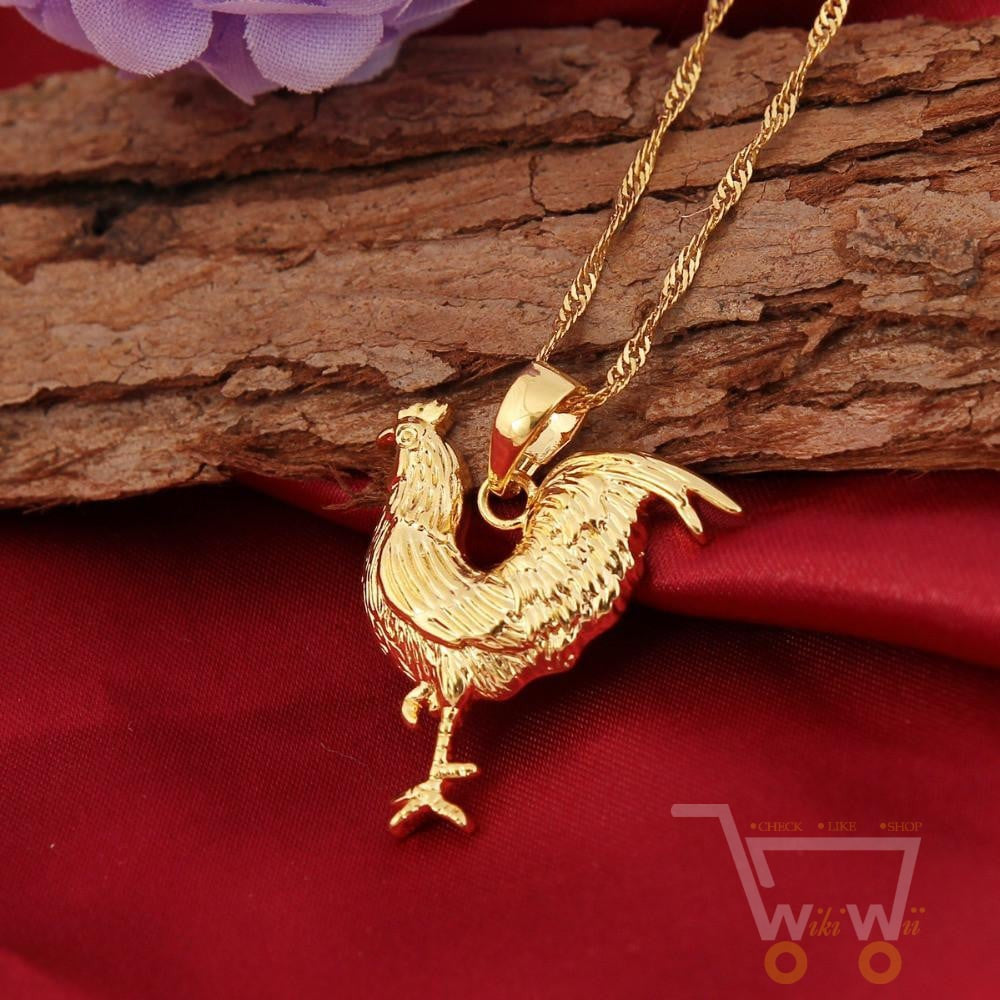 Gold Plated Chicken Necklace - WikiWii