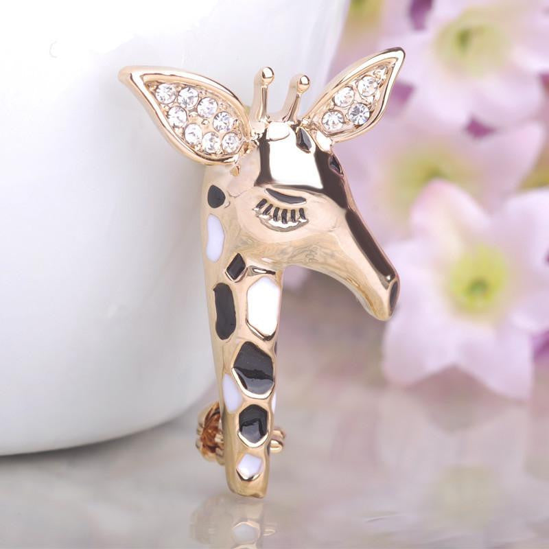 Gold Plated Giraffe Head Brooch - WikiWii