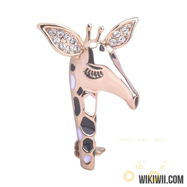 Gold Plated Giraffe Head Brooch - WikiWii