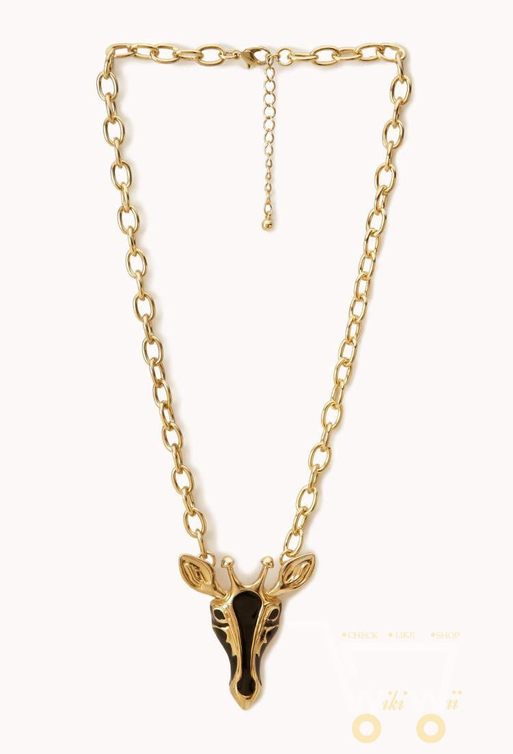 Gold Plated Giraffe Necklace - WikiWii