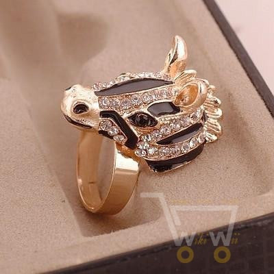 Gold Plated Horse Ring - WikiWii