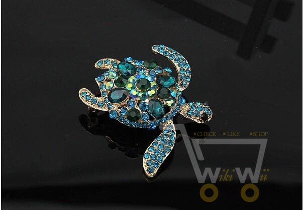 Gold Plated  Turtle Brooch Pin - WikiWii