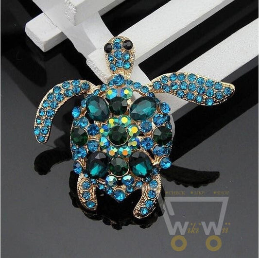 Gold Plated  Turtle Brooch Pin - WikiWii