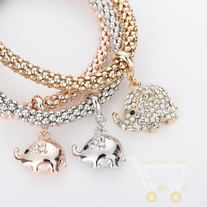 Gold Silver Plated Charm Elephant Bracelets - WikiWii