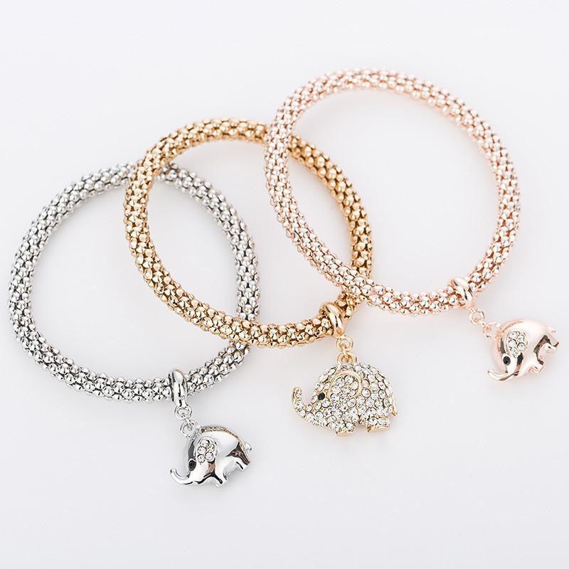 Gold Silver Plated Charm Elephant Bracelets - WikiWii