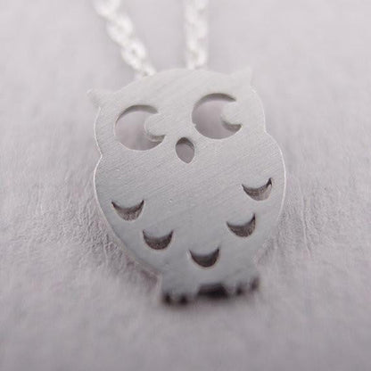 Gold / Silver Plted Romantic Half Moon Owl Necklace - WikiWii