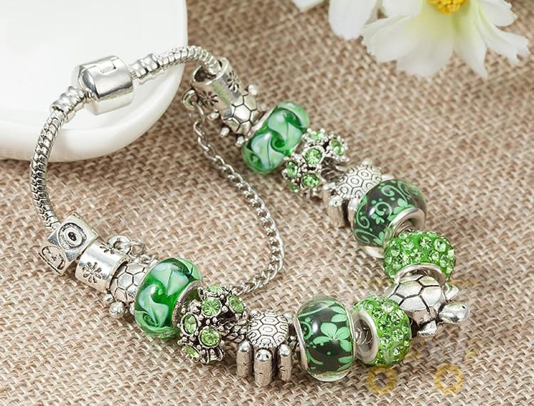 Green Beads Turtle Bracelet - WikiWii