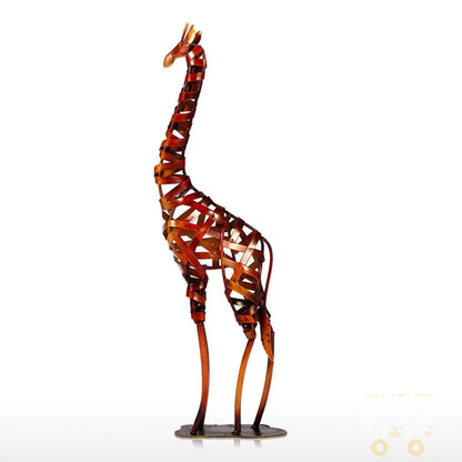 hand-made iron giraffe artwork - WikiWii