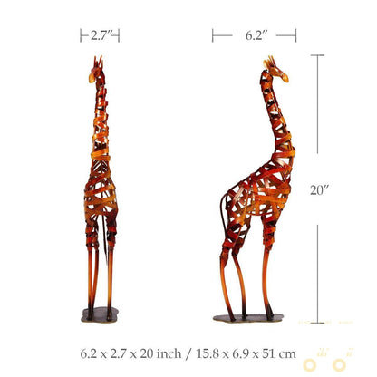 hand-made iron giraffe artwork - WikiWii