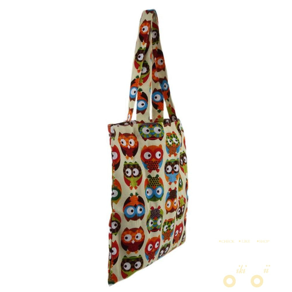 Handbag Owl  Printed Canvas - WikiWii