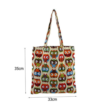 Handbag Owl  Printed Canvas - WikiWii