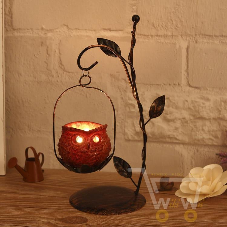 Handmade Owl candle holder - WikiWii