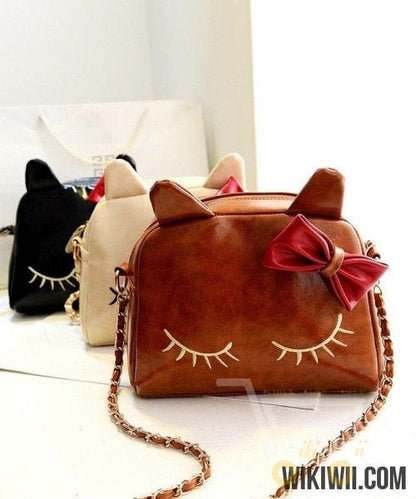 Hippie Leather Cat Crossbody Bag - WikiWii