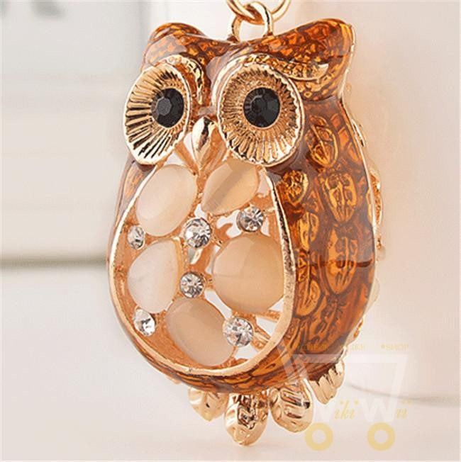 Hollow Rhienstone Owl Key chains - WikiWii