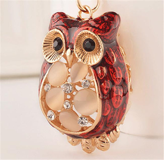 Hollow Rhienstone Owl Key chains - WikiWii