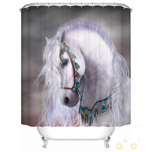 Horse Pattern Waterproof Curtain - WikiWii
