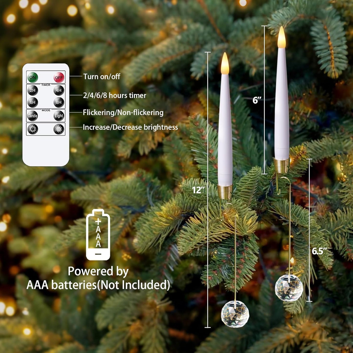 Elegante LED-Kerzen mit Fernbedienung- 6 Kerzen