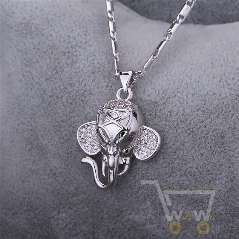 18K Gold / Platinum Plated Indian Elephant Necklace - WikiWii